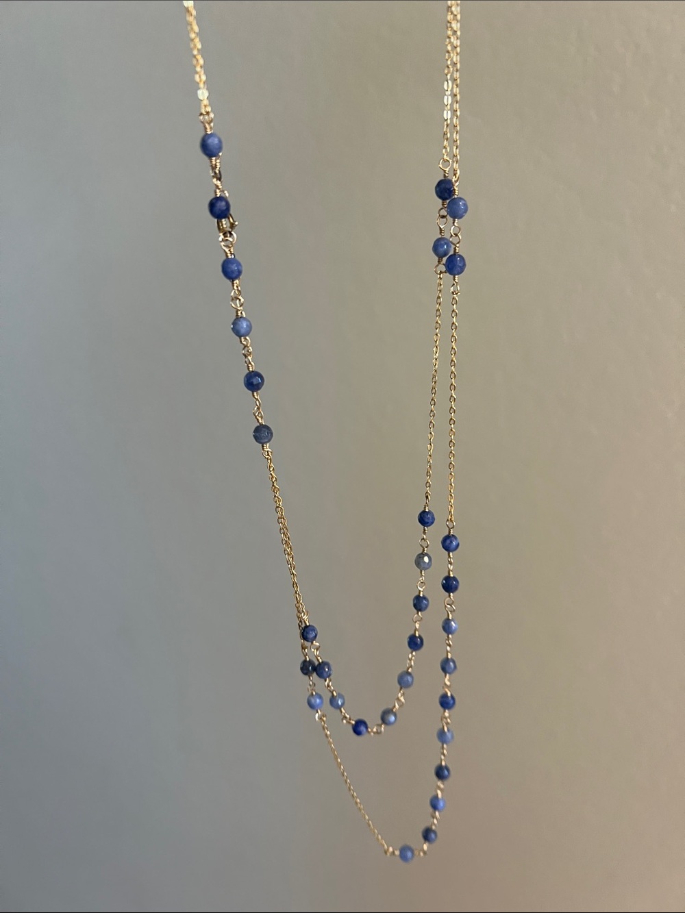 CHARLENE K Gold plating over silver Blue stone Necklace